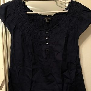Talbots Navy Blue Short Sleeve Blouse